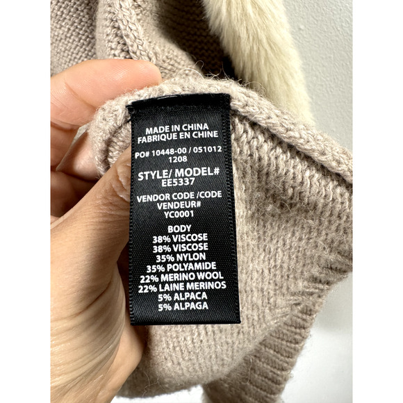 Ella Moss Faux Fur Retro Luxury Fall Transitional Knit Sleevelesss Cardigan M/L - Picture 3 of 8